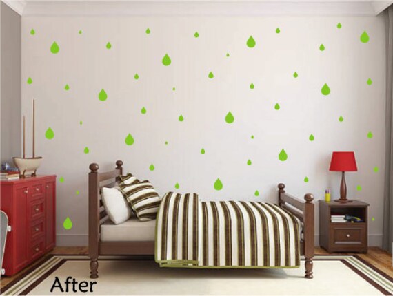 Raindrop Wall Decals In Lime Green Wall Stickers And Wall Graphics Perfect For Your Nursery Teen S Bedroom Bathroom Or Kitchen