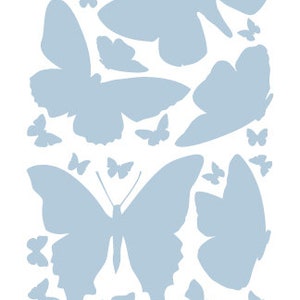 Butterfly Wall Decals in Powder Blue - Cute wall decor - girls bedroom decor garden home decoration decorative stickers nursery