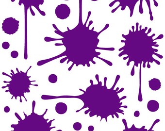 Paint Splatter Wall Decal in Purple