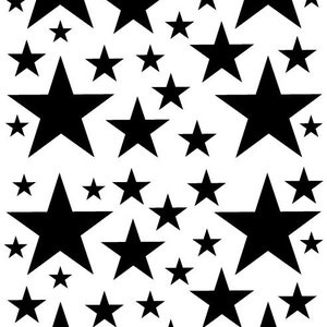 Black Star Shaped Vinyl Decals great for Teen, Kids, Baby, Nursery, Dorm Room Walls - Removable Custom Made - Super Easy to Install