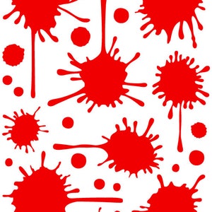 Paint Splatter Wall Decal in Red