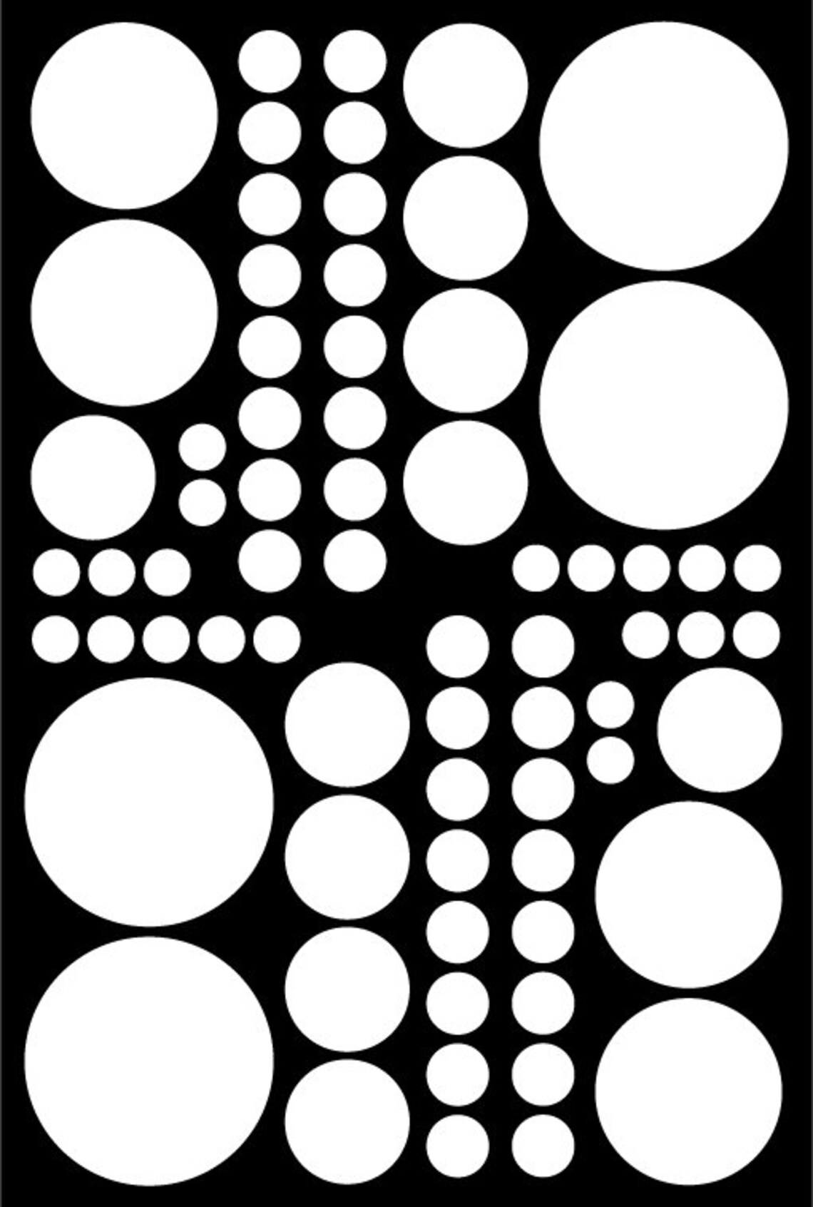 70 White Vinyl Polka Dots Bedroom Wall Decals Stickers Teen Etsy