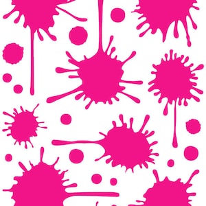 Paint Splatter Wall Decal in Hot Pink