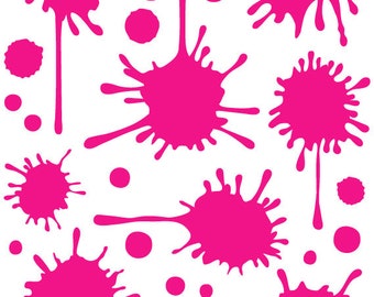 Paint Splatter Wall Decal in Hot Pink