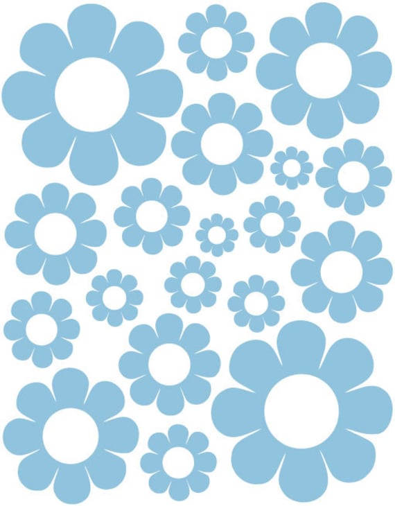 38 Powder Blue Daisy Vinyl Shaped Bedroom Wall Decals Stickers Daisies Kids  Baby Nursery Dorm Room Removable Custom Made Easy to Install -  Canada