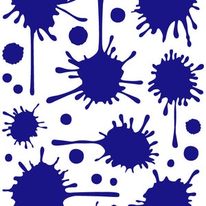 Paint Splatter Wall Decal in Royal Blue