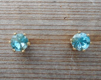 genuine blue zircon earrings