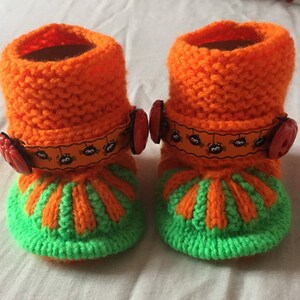 Baby Knitting Patterns Halloween Cardi, Hat, Booties, Nappy Cover 3-9mths image 4