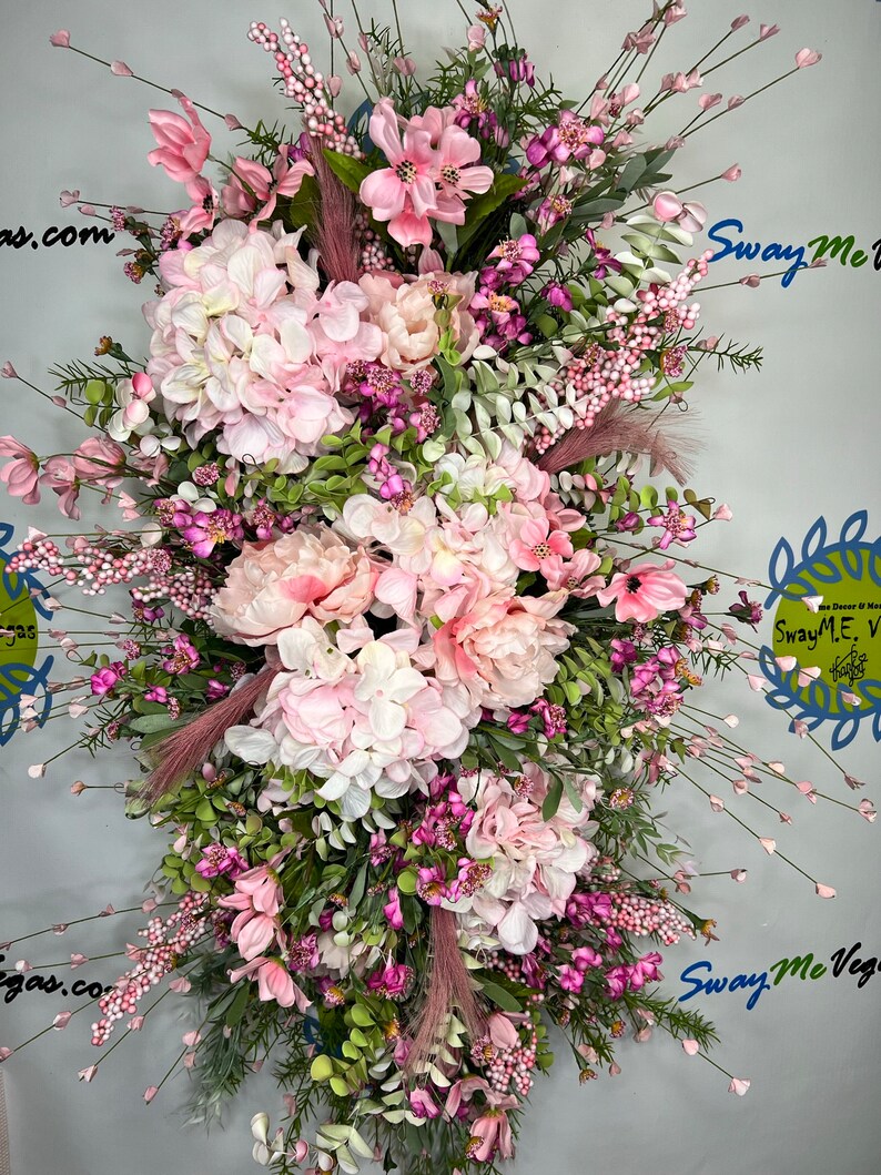 Pink Springtime Floral Swag Extra Large Floral Arrangement Etsy