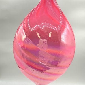 Sophisticated Swirl Iridescent  Pink Glass Finial Ornament,  Christmas elegant decoration, wreath supplies, holiday ornament, bubblegum pink