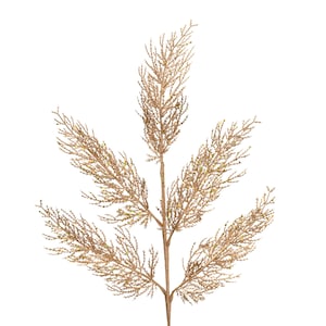 Lavish Sequin Cedar Spray,  Holiday Pick Spray, Gold Silver Christmas,  Craft Supply, Wreath Supply, Floral Arrangement, Tree decor
