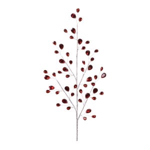 Red and Silver Jeweled Spray, Gem Holiday Pick Spray, Christmas Wreath Craft Supply, Wreath Supply, Floral Arrangement, Tree Topper Decor,