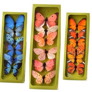 Fabric Butterfly Decor Box, Fake Butterfly Stem, Spring Decorations, Craft Wreath Supply, Easter Decor,  Spring Wreath, Spring Floral Decor