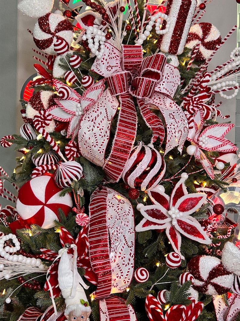 Candy Cane Christmas Tree Decorating Kit | Peppermint Christmas Tree ...