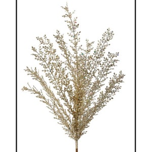 Gold Glitter Sequin Artemesia Bush, Holiday Pick Spray, Christmas Wreath Spray, Craft Supply, Wreath Supply, Floral Arrangement, Tree decor