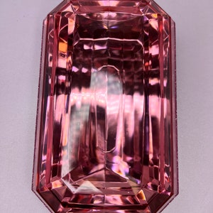 Pink 9&quot; Christmas jewel emerald cut ornament, elegant decoration, wreath supplies, pink glam ornament, xmas tree ornament, acrylic jewel