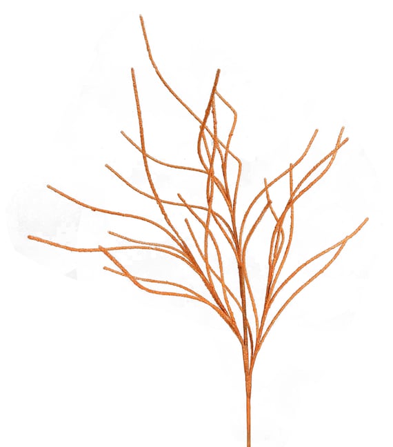 Orange Glitter Twig Spray: 30" Halloween Floral Pick