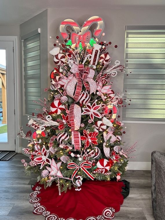 Candy Cane Christmas Tree Bundle Kit Peppermint Candy Tree Decor