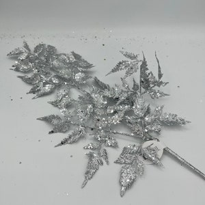Silver Forest  Fern Christmas  Spray,  Holiday Pick Spray, Christmas Wreath Spray, Craft Wreath Supply, Floral Arrangement, Tree decor