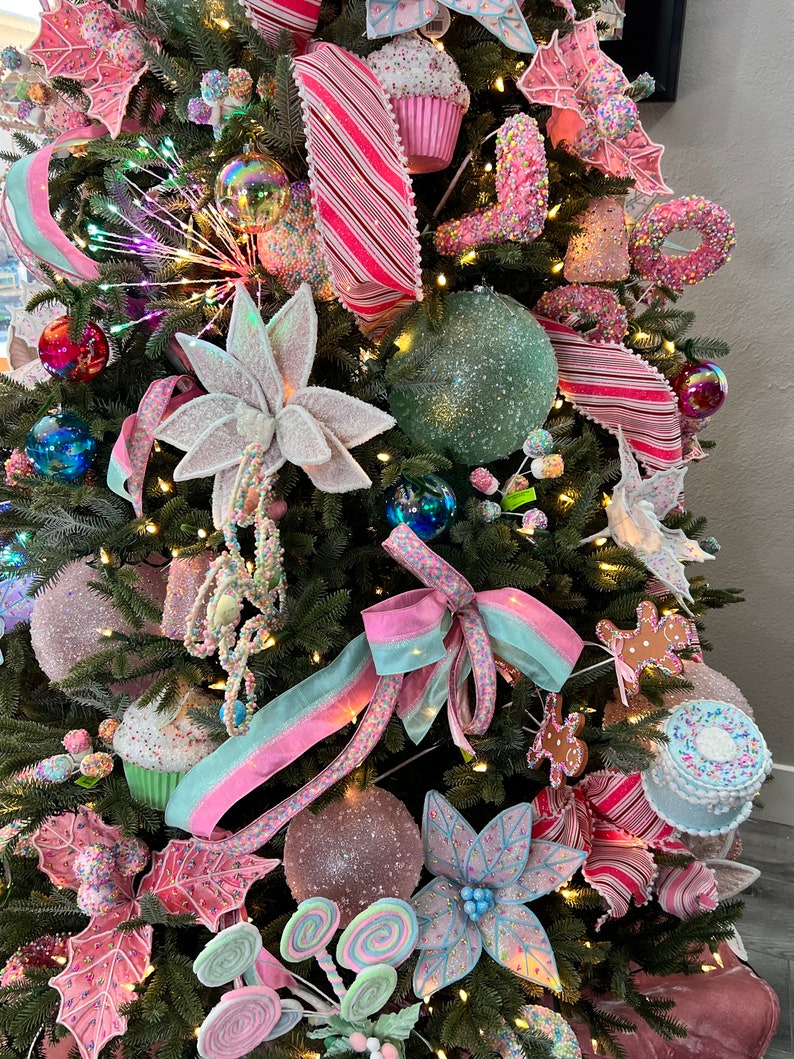 Candyland Christmas Tree Decorating Kit | Pastel Gingerbread Candy ...