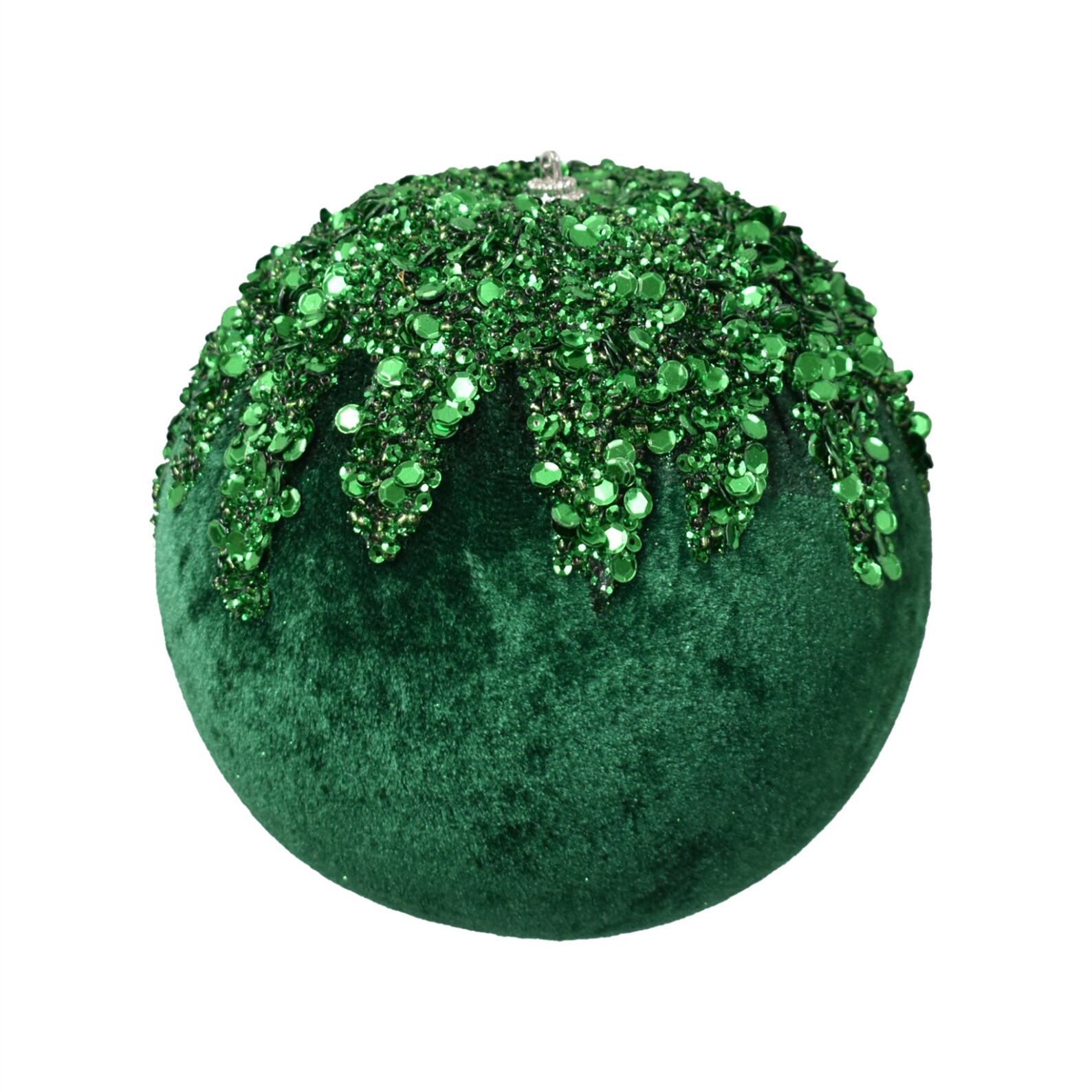 Emerald Green Velvet Ball Christmas Ornament Sequin Ornament Etsy