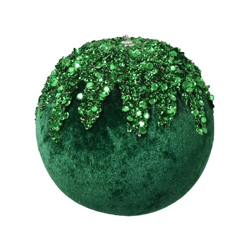 Emerald Green Velvet Ball Christmas Ornament Sequin Ornament Etsy