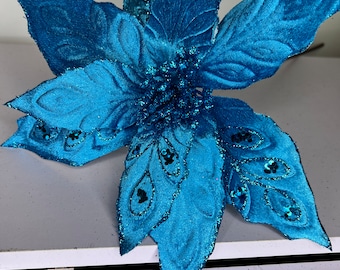 Vickerman White Velvet Sugar Poinsettia Stems - 3 Pack Of 20" Artificial Christmas Flowers