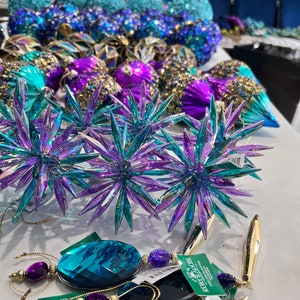 Peacock Christmas Tree Bundle Kit, Purple Blue Teal Green Tree Decor, Vibrant Colored Theme Tree Decorations, Christmas Tree Kit, image 10