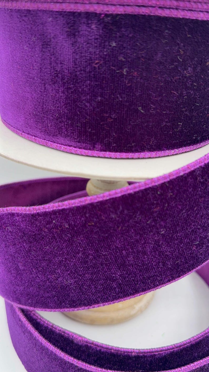 Purple Velvet Wired Ribbon 2.5 Inch: Luxury Holiday Decor - Etsy