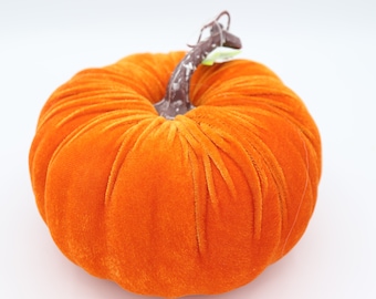 Velvet Fall Pumpkin  Autumn Pumpkins, Craft Supply, Wreath Supply, Thanksgiving Decor, Halloween Decorations, Orange pumpkin, Tiered Tray
