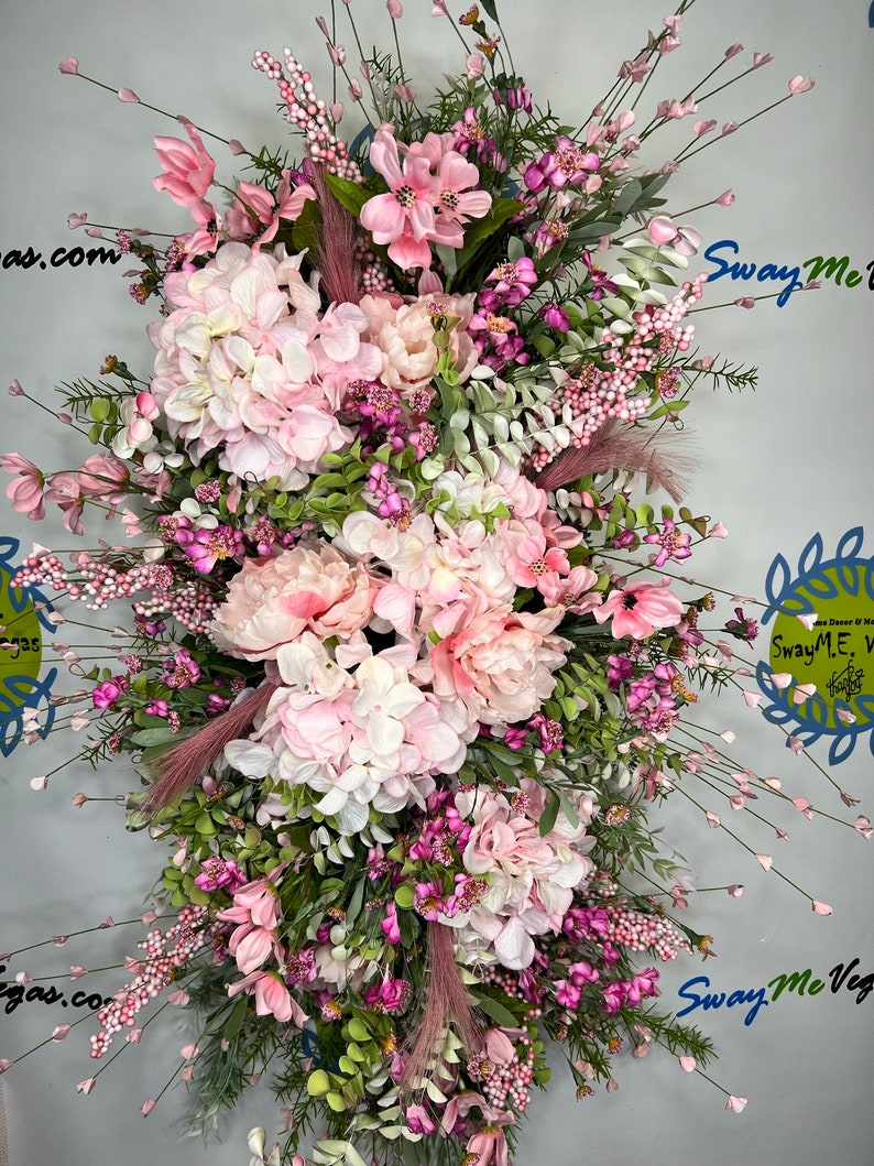 Pink Springtime Floral Swag Extra Large Floral Arrangement Etsy