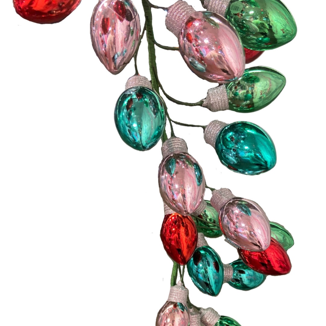 70.8 Multi Color Christmas Bulb Garland Door Mantle Etsy