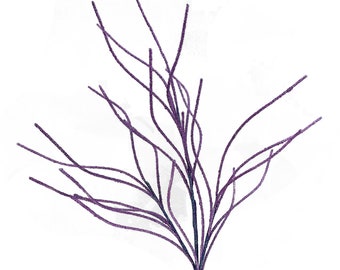 May include: A purple twig spray with multiple branches and a single stem. The twig spray is made of thin, flexible wire and is ideal for adding a touch of natural beauty to floral arrangements.