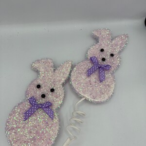 Sugared Bunny Rabbit Pastel Spray ,  Wreath Supply, Craft Supply, Floral Supply, Spring Decorations, Easter Bunny Pick, Whimsical Bunny