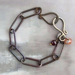 Raw Brass Chain Link Bracelet, Thick Brass Bracelet