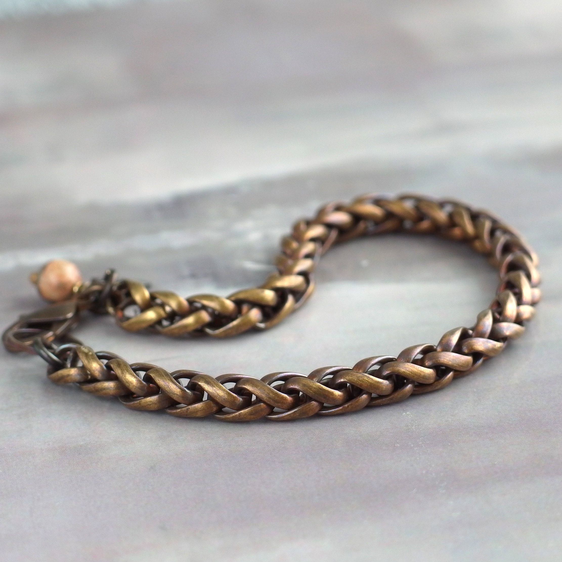 ブレスレット Brass Heavy Strap Link Chain Bracelet / Cuff LET'S LINK UP CUFF BRACELET – Patra Jordan