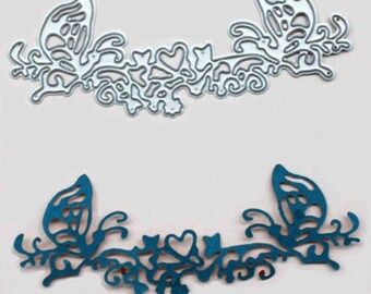 NEW 'Delicate Butterfly Heart Edge' Craft Cutting Die