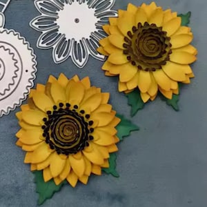 NOUVEAU Craft-House « Sunflower Bloom » – Jeu de matrices de découpe floral 3D