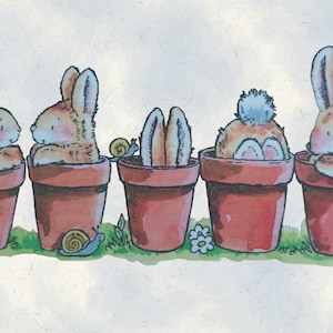 Neuer Osterstempel 'Hasen in Töpfen'