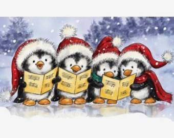 New &#39;Singing Penguins&#39; Christmas Clear Stamp
