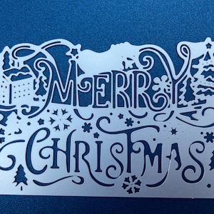 Large Merry Christmas Winter Scene Craft Cutting Die