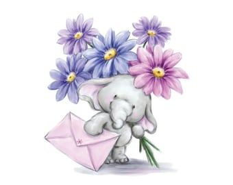 New ‘Elephant with Flowers’ Clear Stamp