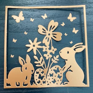 NIEUW Ambachtelijke stansvorm 'Bunny & Egg Easter Scene'