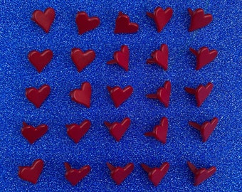 NEW 50pcs (10mm) Red Heart Brads / Splitpins for Card / Scrapbooking for Valentines Day