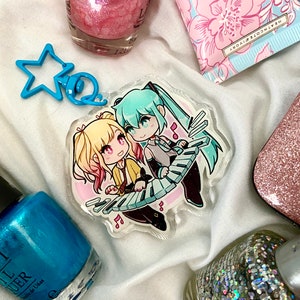 Saki and Miku Acrylic Keychain Charm Project Sekai Colorful Stage