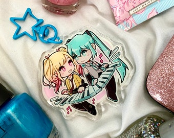 Saki and Miku Acrylic Keychain Charm Project Sekai Colorful Stage