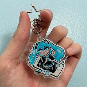 Virtual Idol Hatsune Miku Holographic Keychain Charms