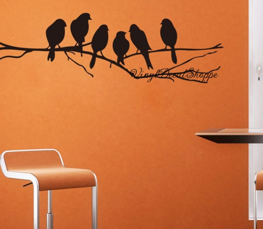 Birds on a Branch Wall Decal Bird Wall Decal Tree Decal Etsy