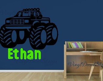 Monster Truck Theme Boys Room,Truck Decal, Monster Truck, Boys Room Decal, Custom Decal, Truck Theme, Custom Wall Decal, Boys Room