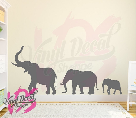 large elephant wall decal elephant nursery nursery wall | etsy
